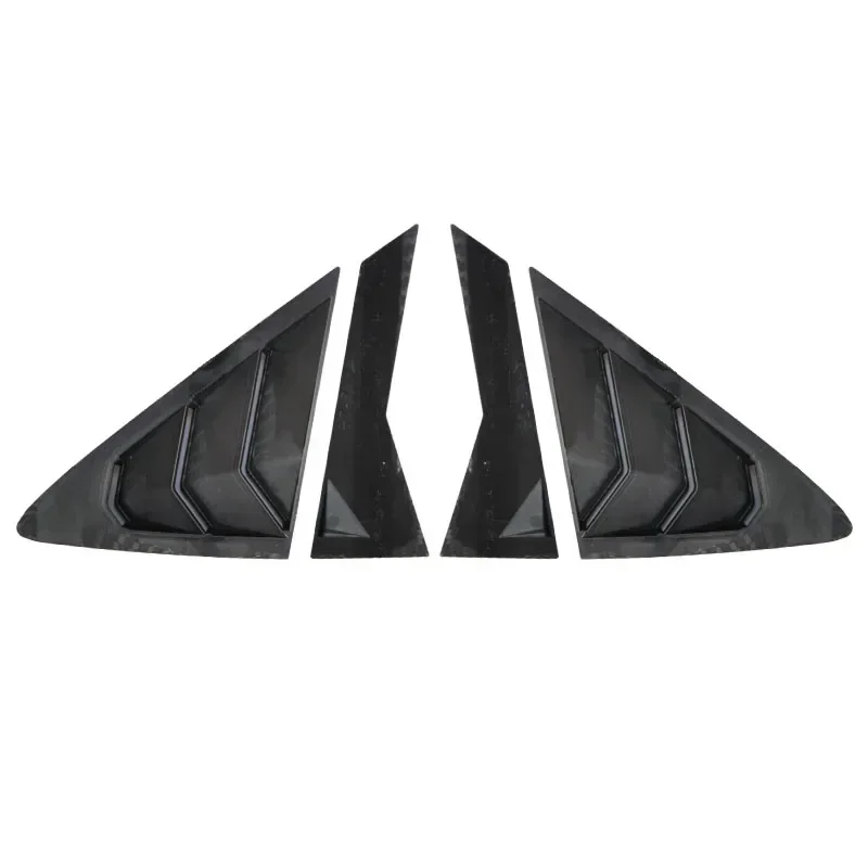 For Hyundai Verna 2010--2016 2Pcs Car Rear Window Side Vent Shutter Louver Cover Trim Black Carbon Fiber Exterior Accessories