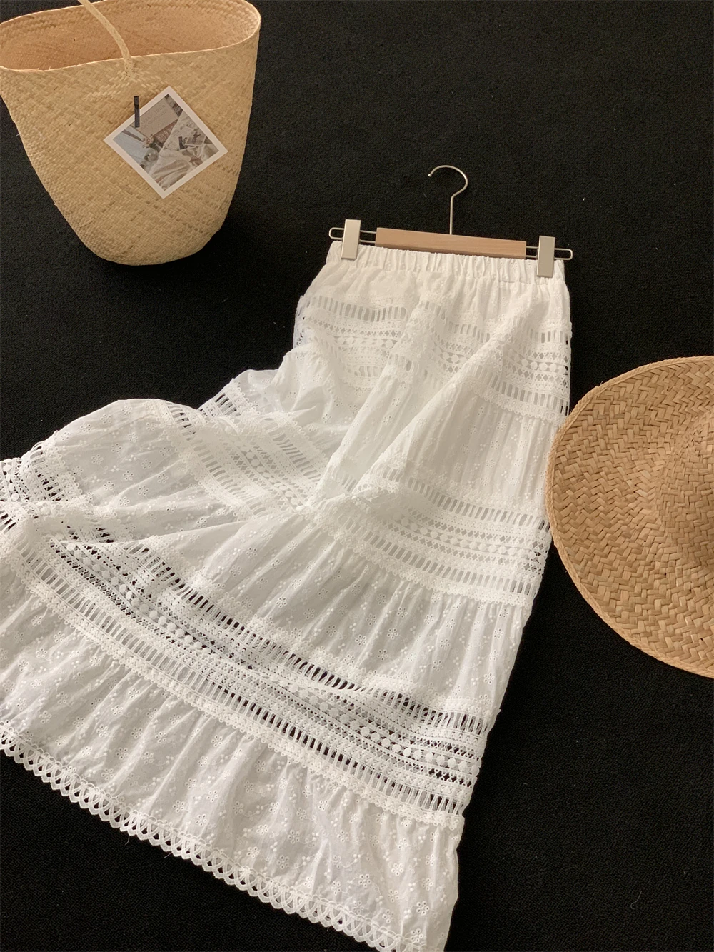 

3D пошивная юбка-торт, полуюбка с атласной решеткой, шифоновая длинная юбка с внутренней резинкой на талии, цветная юбка трапециевидной формы