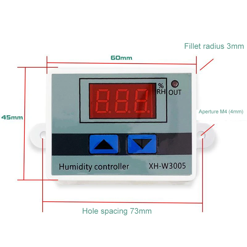 디지털 습도 컨트롤러 습도계 습도 제어 스위치 습도 조절기, 사용하기 쉬움