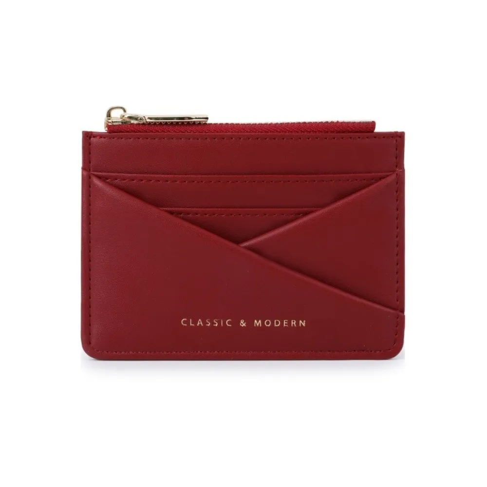 

Casual Solid Color Short Wallet Ultra Thin Clutch Card Bag Multi-function Multi Slot Coin Purse Women