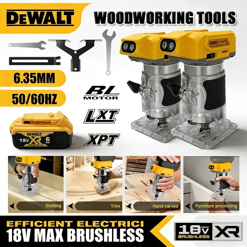 

Беспроводной электрический фрезер Dewalt 30000 об/мин, 18 В, бесщеточный, для обработки дерева, гравировки и нарезки пазов