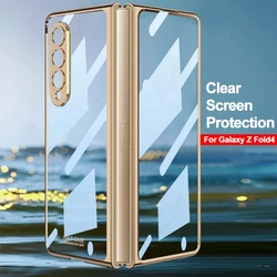 GKK Luxury Electroplating Screen Glass Cover For Samsung Galaxy Z Fold 4 Case Camera Protection Hard PC For Galaxy Z Fold4 Case