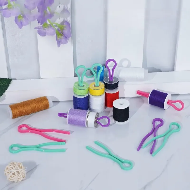 59 pcs Bobbin Thread Clips with Random Color Assortment, ideal for Sewing Machine Bobbins and Embroidery Thread Storage