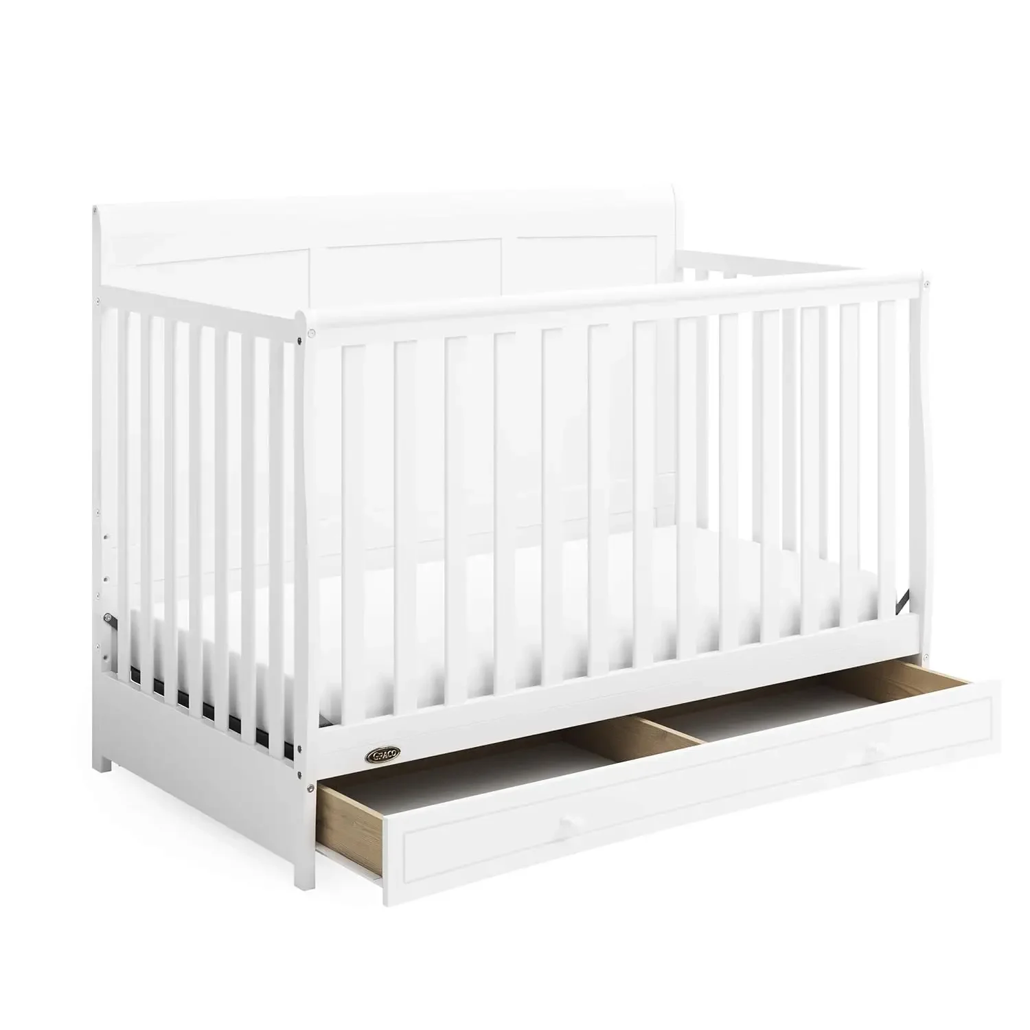 

Asheville 4-in-1 Convertible Crib with Drawer GREENGUARD Gold Certified Crib with Drawer Combo, Full-Size Nursery Storage Drawer