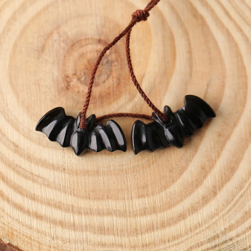 

Серьги с натуральным драгоценным камнем, обсидианом, летучей мышью, бусины 18x9x4 мм, 1,5 г, полудрагоценные камни, аксессуар для изготовления ювелирных изделий, подарок на Хэллоуин