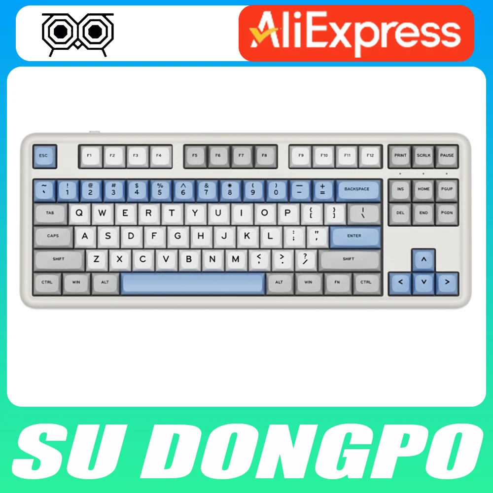 Jianshangjia Su Dongpo Mechanical Keyboard Three Mode 8000mAh RGB Hot Swap Wireless Gaming Keyboard Ergonomics Pc Gamer Office