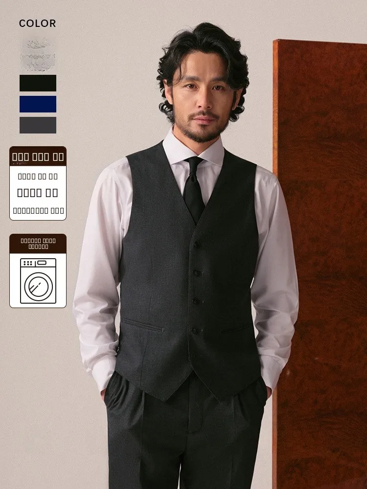 

Cultum Men's Slim Fit Busin Vest hine Waable No Ironing Required Commute Casual Faion Polyester Blend V-Ne Single...