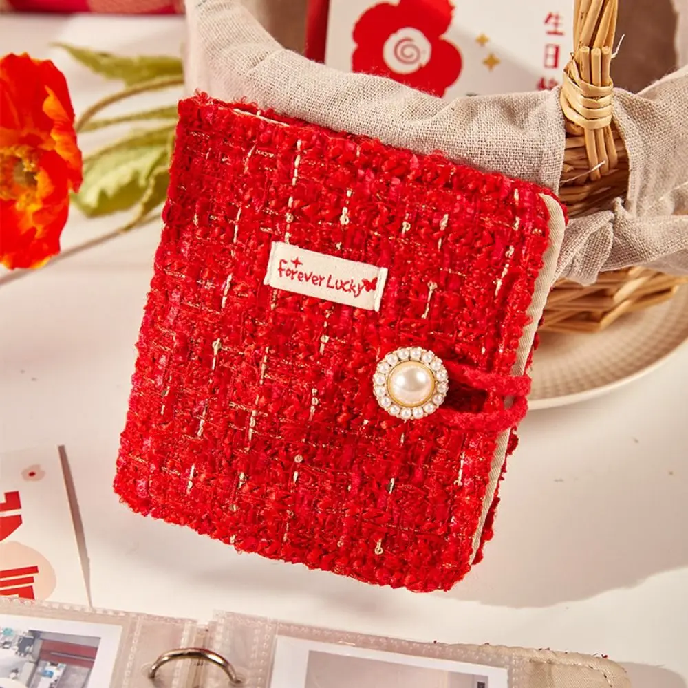 

20 Card Position 3 Inch Postcard Organiser Portable Tear Resistant Idol Photo Card Collector Loose Leaf Red Card Album
