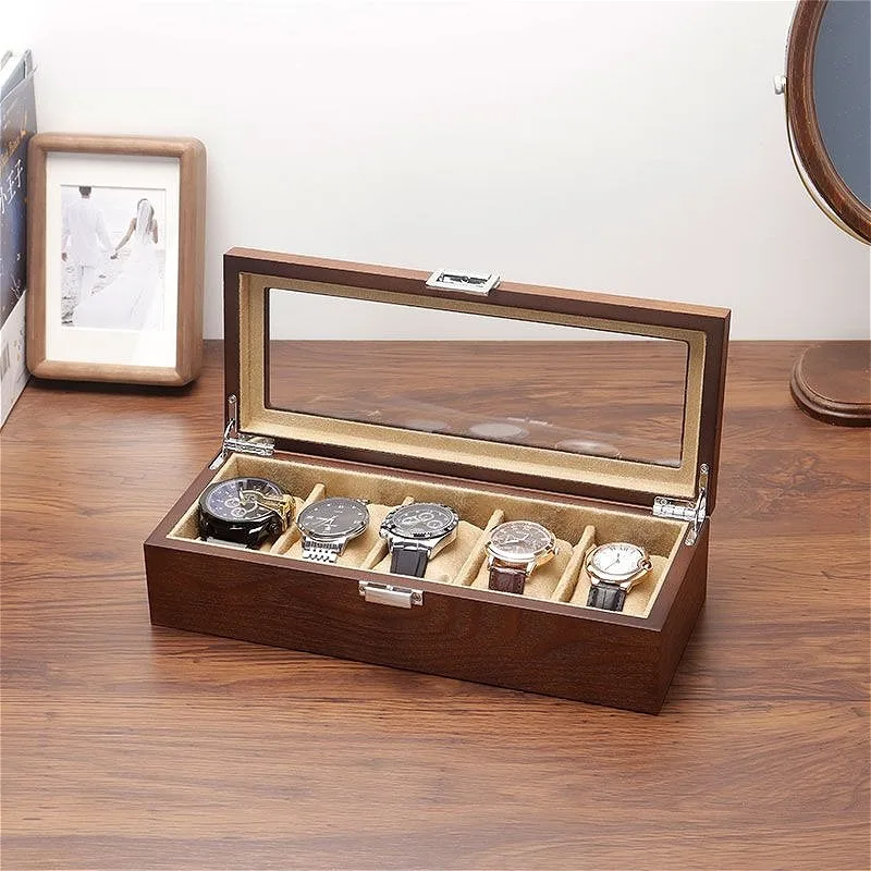 With Lock Watch Box Retro Luxury Multipurpose Watch Boxes Dustproof Men Watches Display Cases Portable Watches Storage Case