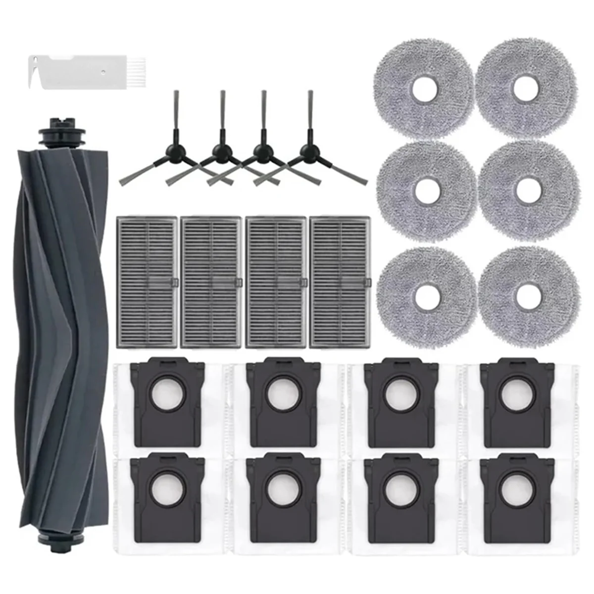 Сменные детали для пылесоса Dreame X30 Pro Plus / X30 Pro Ultra, основная боковая щетка, фильтр НЕРА, тряпичная швабра, мешки для пыли