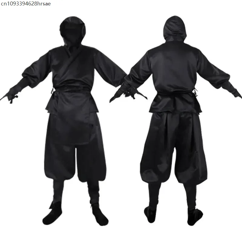 AP1 هالوين للجنسين النينجا تأثيري الملابس الكبار الساموراي الخيال مقنعين الأسود شامل موحدة زي كرنفال الملابس
