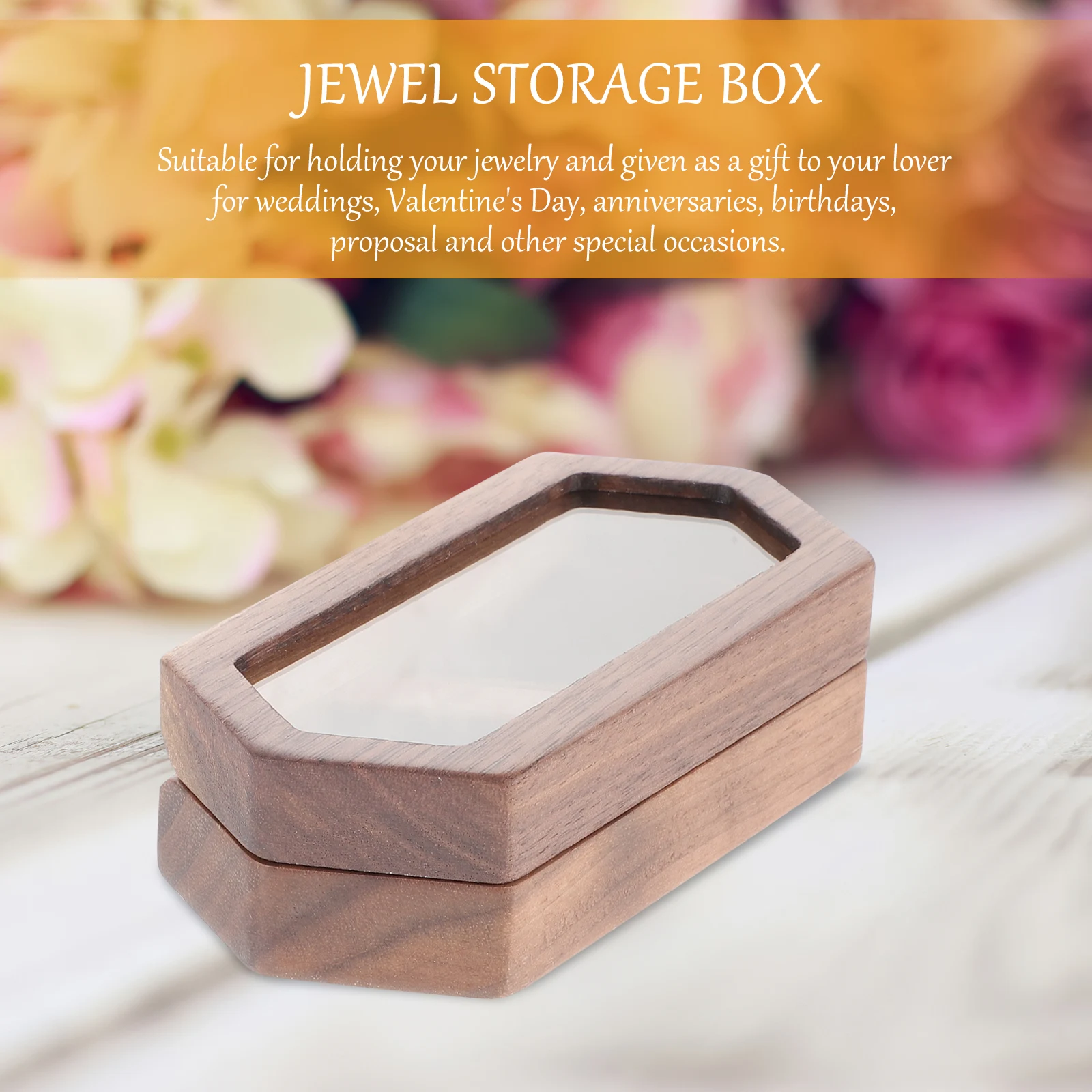 

Wooden Jewelry Box Storage Case Organizer Retro Style Magnetic Closure Gift For Couples Necklaces Rings Earrings Vintage Wood