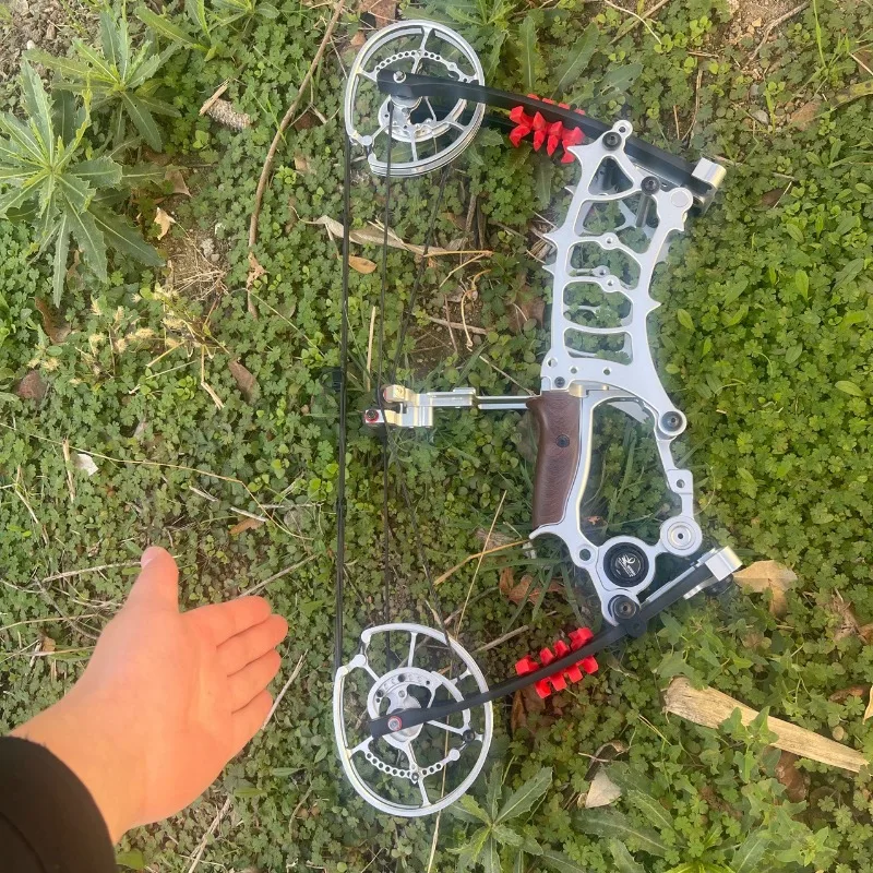 Second-generation composite pulley bow and arrow hitting steel balls