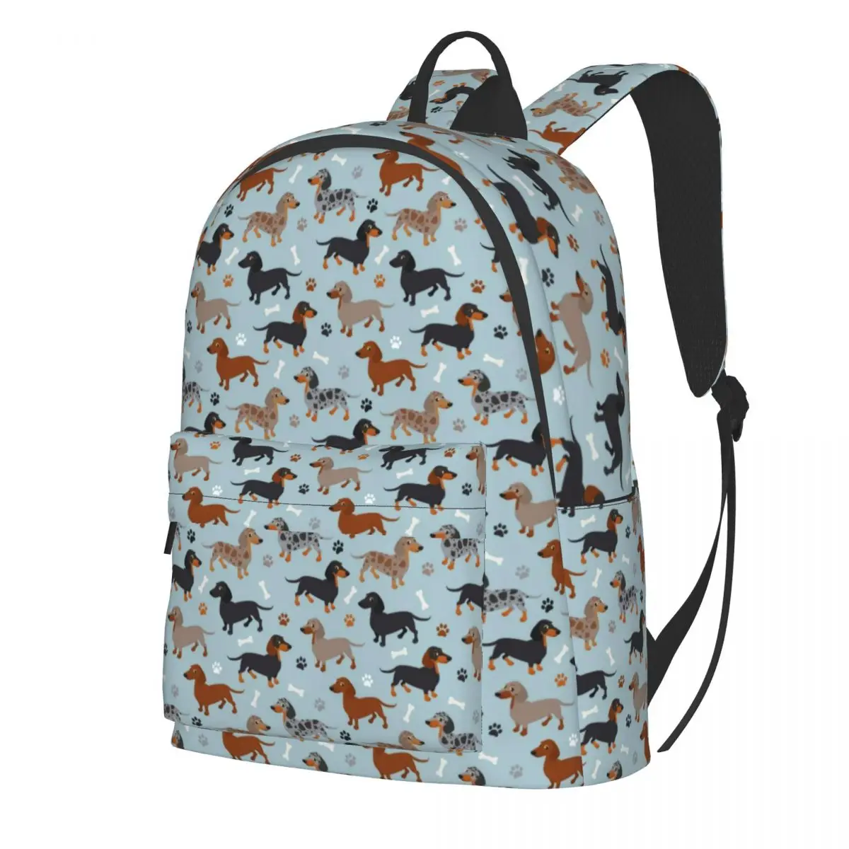 Dog Print Backpack Dachshund Paws and Bones Kawaii Backpacks Men Workout Large High School Bags High Quality Rucksack