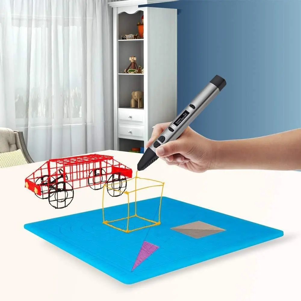 قلم طباعة ثلاثي الأبعاد بتصميم سيليكون مع 2 واقيات للأصابع أدوات رسم لوحة سيليكون أدوات رسم للأطفال والكبار #4