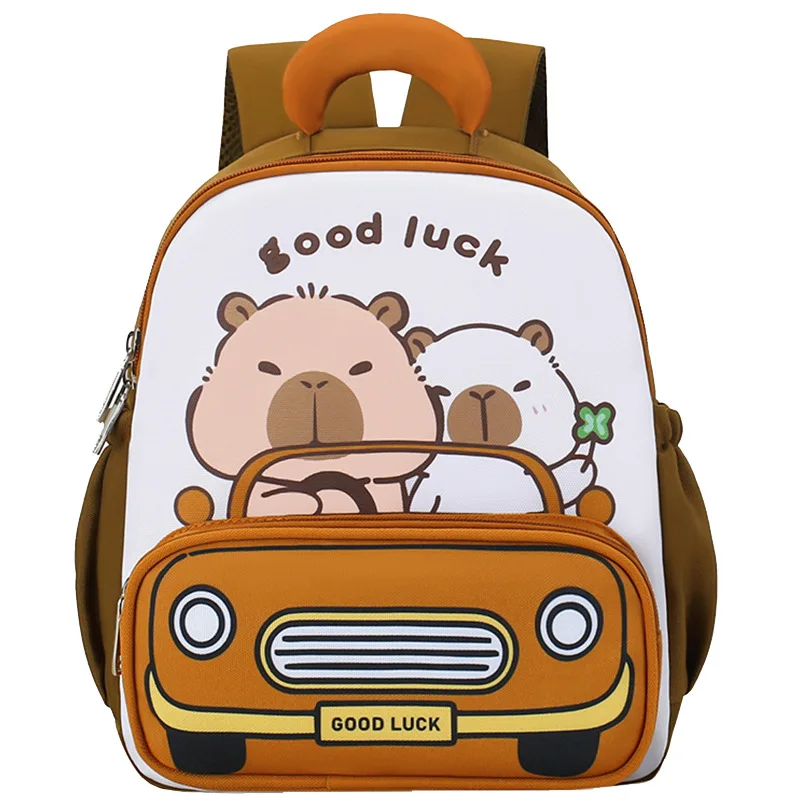 

Cute Cartoon Capybara Backpack Multi-Pocket Large Capacity Children's Student Backpack Kindergarten Toddler Lightweight Backpack