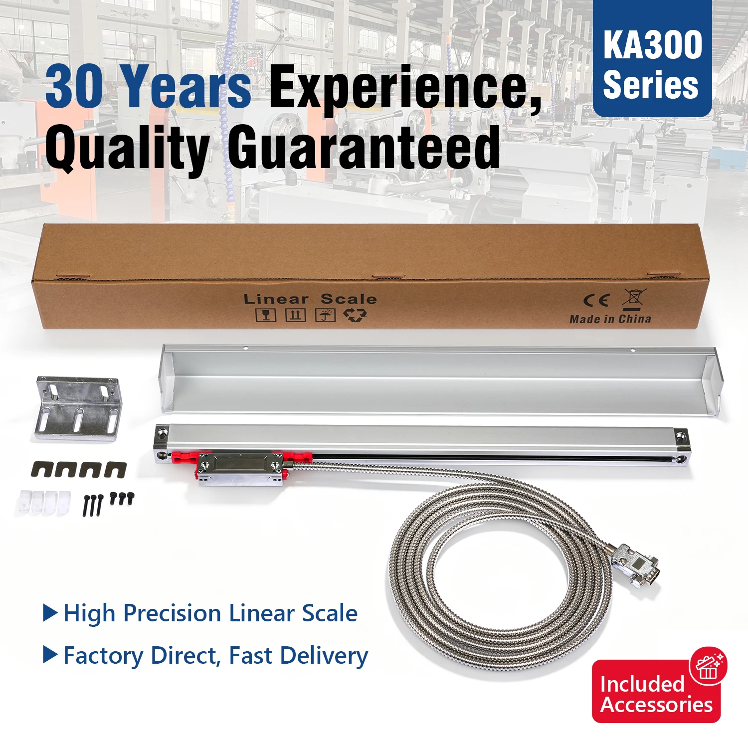 KA300 Escala Linear Fechada: Venda Direta do Fabricante, Dispositivo de Posicionamento para Máquinas CNC, Equipamento de Medição para Trabalhos em Metal - Novo