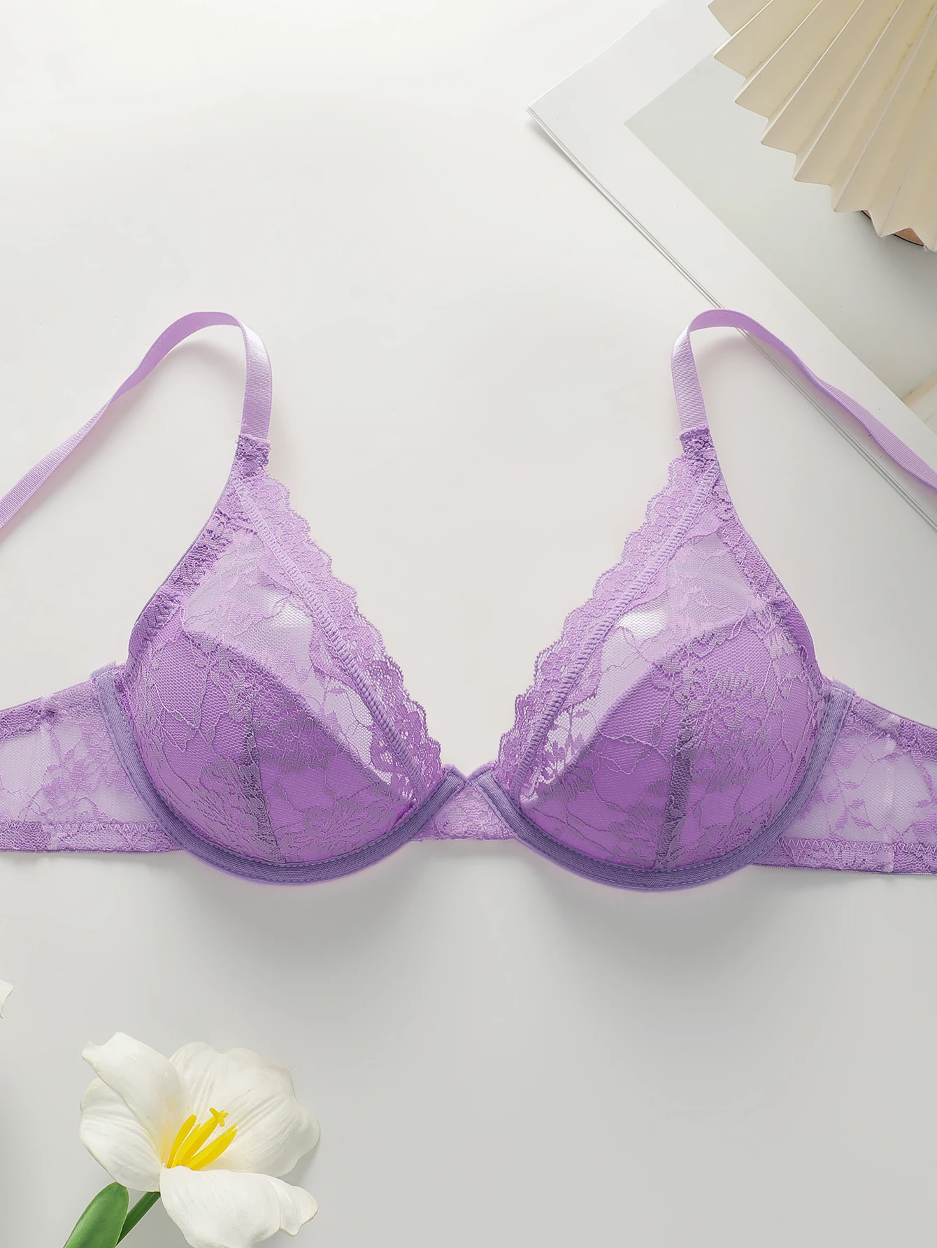 ملابس داخلية جميلة عصرية مصنوعة من الفولاذ المقاوم للصدأ ملابس داخلية رفيعة من الدانتيل شبه شفافة ملابس داخلية نسائية مثيرة HR2635 #5