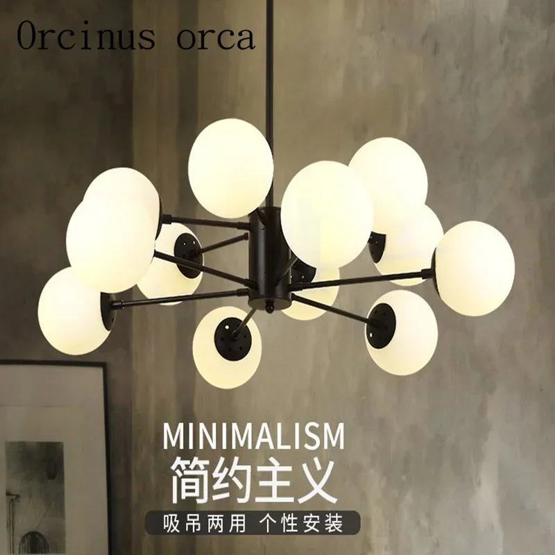 

The Nordic minimalist creative clothing store room chandelier Beanstalk restaurant art Wrought molecule Chandelier