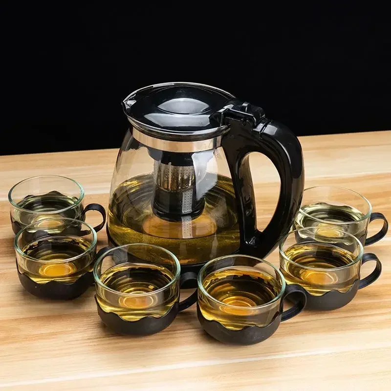 High Quality Heat Resistant Glass Tea Pot Chinese Teaware Kung Fu Tea Set Puer Kettle Coffee Glass Pot Convenient Office TeaPot