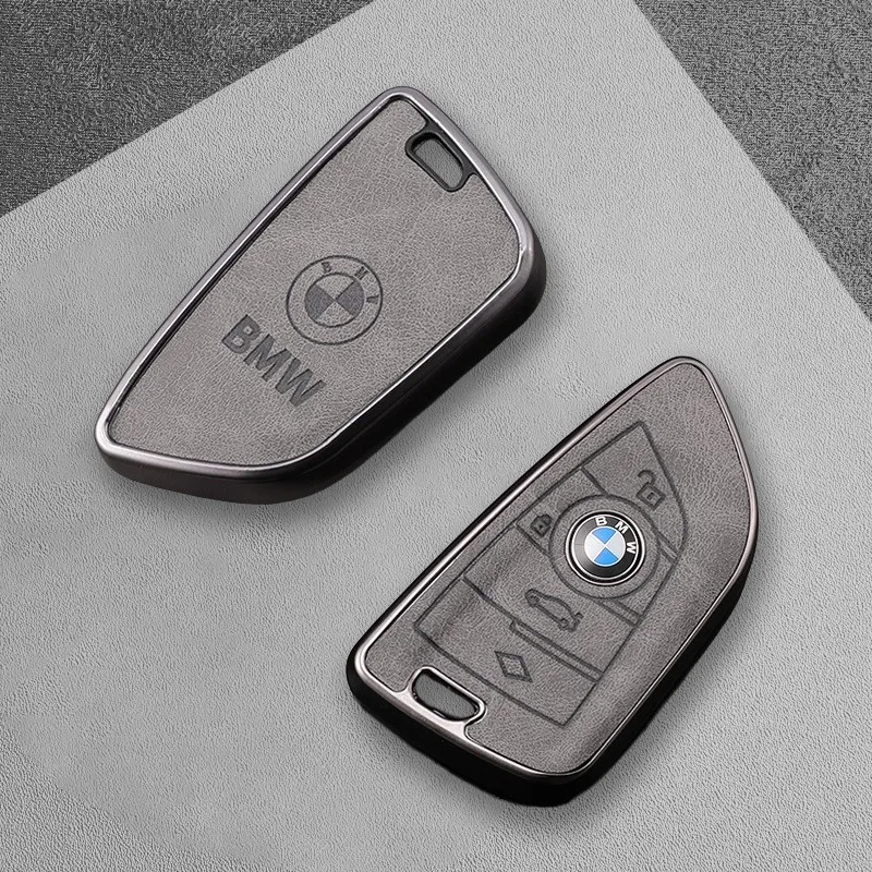 

Gun Grey Car Key Case Cover Shell for 1 2 3 5 7 Series X1 F48 X3 G20 X4 X5 G31 G23 F34 G05 X6 F16 F15 F40 IX3 M40i M440i G02