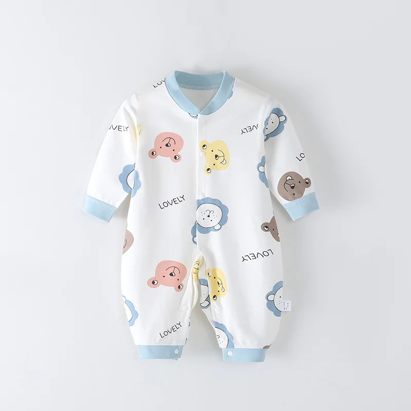 

Baby Bodysuits Long Sleeve Cartoon Cotton Buttons Jumpsuit Girl Boy Clothes Cute Rompers 0-2year