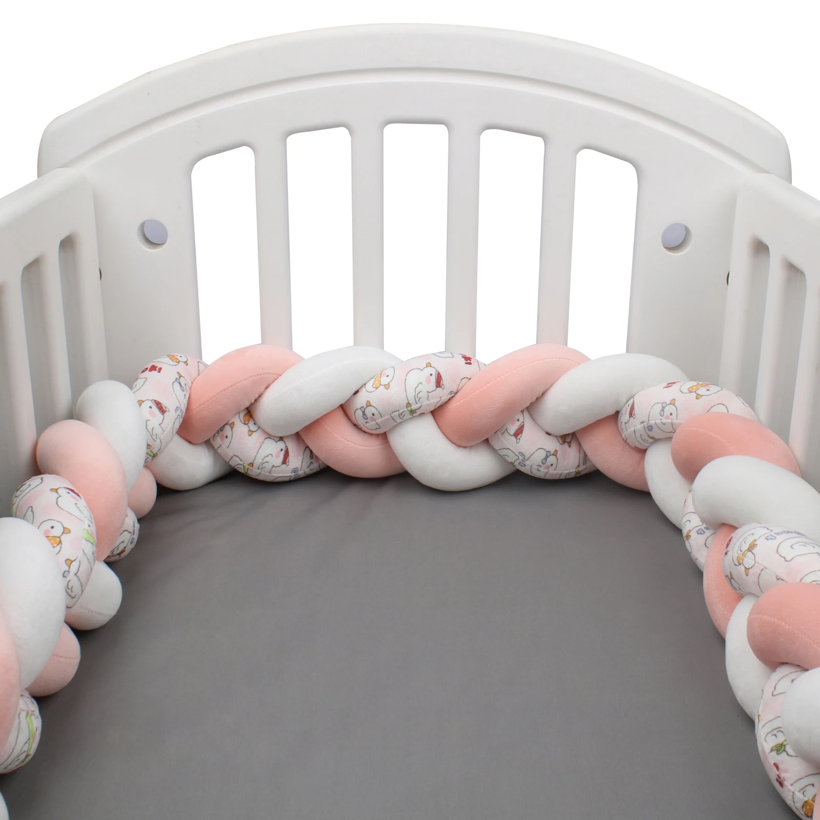 1M/2M/3M/4M Cartoon Print Crib Bumper Infant Cradle Cot Protector Cushion Crib Anti-collision Room Decor Baby Bed Bumper