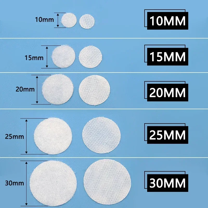 30/102 쌍 자체 접착 패스너 테이프 도트 10/15/20/25/30mm 강한 접착제 접착 테이프 라운드 코인 후크 루프 테이프 화이트 블랙
