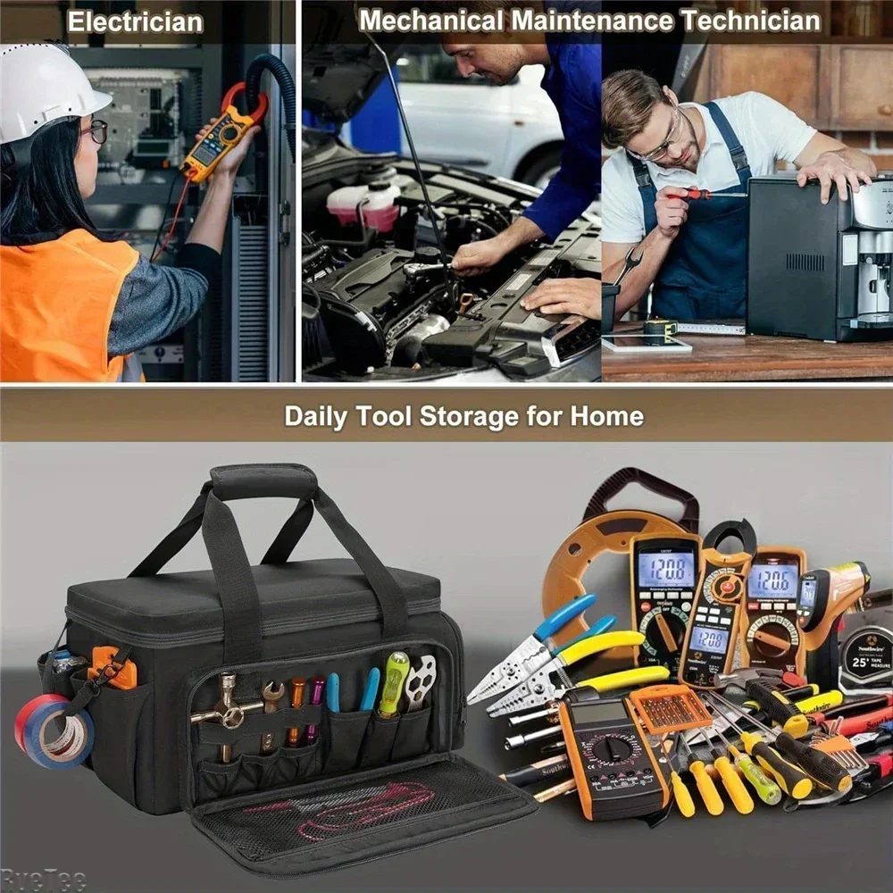 Tactical Tool Bag MultiFunction Work Organizer for Electrician Tool Repairmen Carpenters Non-Waterproof Thick Padded Bottom
