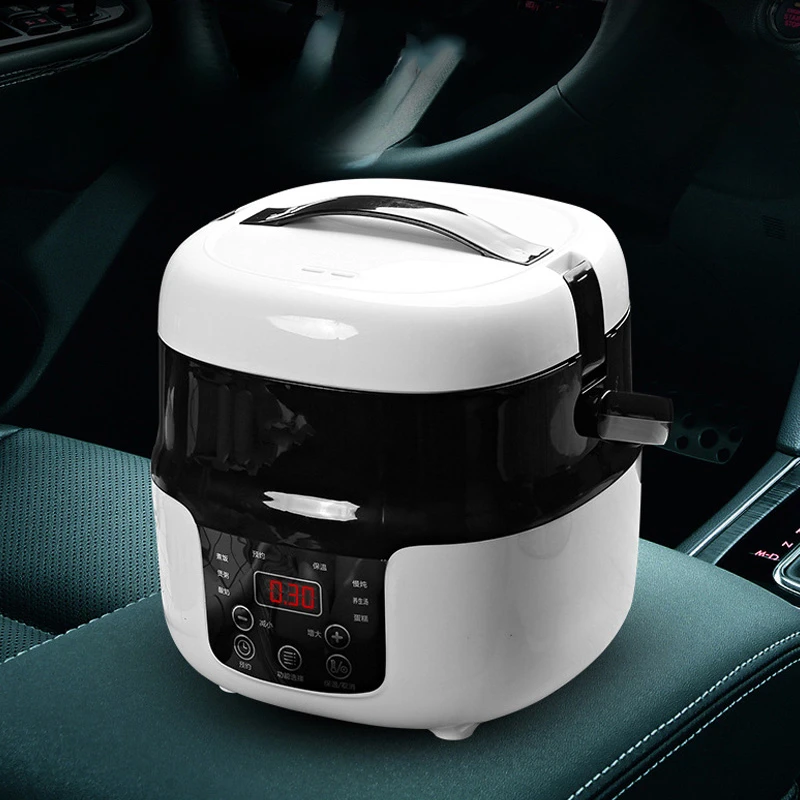 Car Rice Cooker 12V 24V 220V Car Home Dual Use Portable Soup Pot Multicooker Porridge Cooking Machine Truck Food Steamer Heater