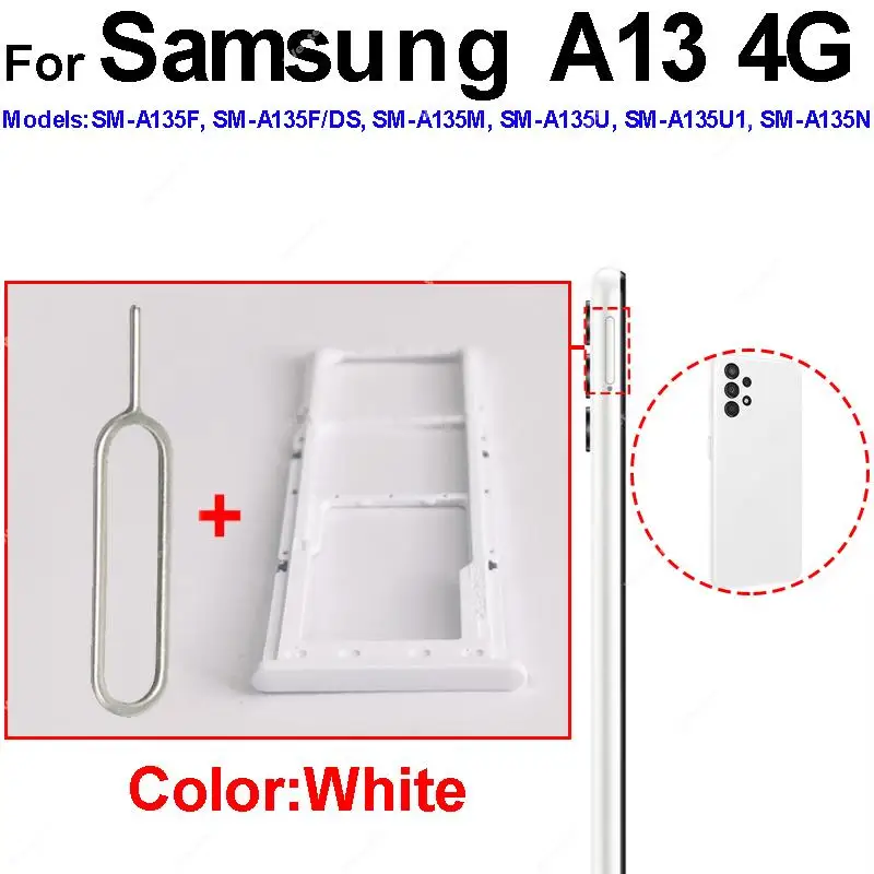 สําหรับ Samsung A13 4G A135F A13 5G A136U ซิมการ์ดถาดใส่การ์ด Dual ผู้ถือซิมการ์ด Reader เปลี่ยนชิ้นส่วนซ่อม