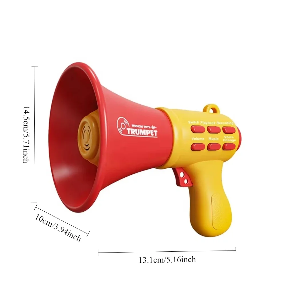 Mudança de voz gravável multifuncional para crianças, mini alto-falante engraçado, trombetas infantis dos desenhos animados alto-falante chifre brinquedo