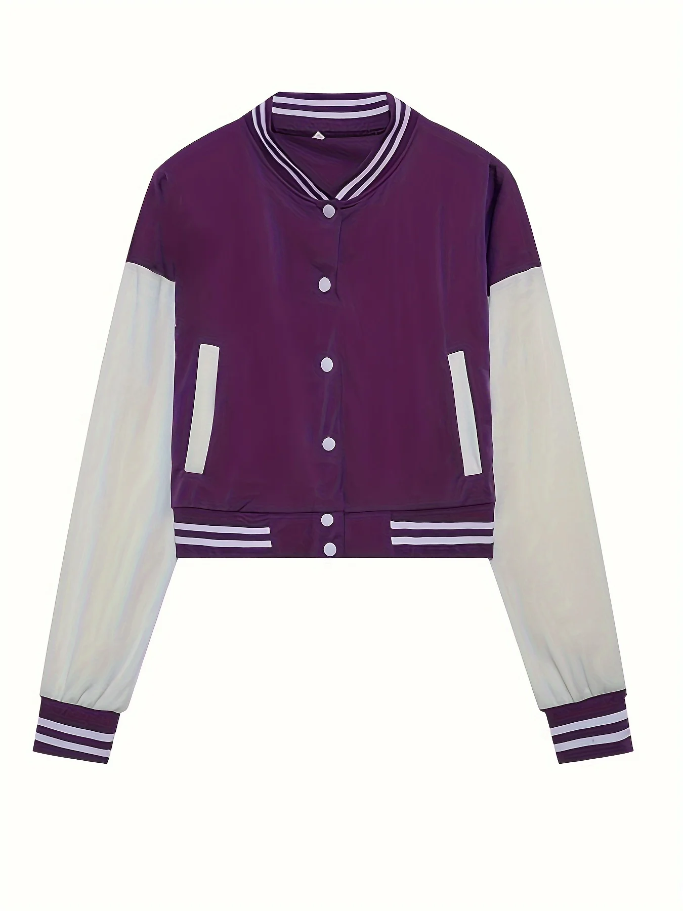 Spring and Autumn European and N Women's Color Matching Jacket Single-breasted Lettered Baseball Jacket