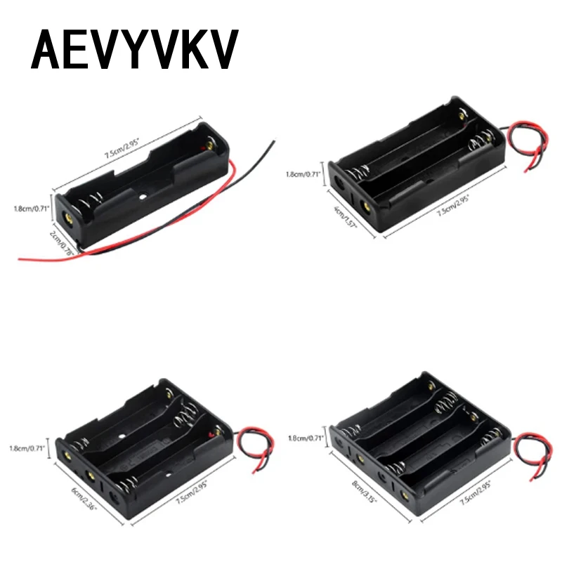 18650 Power Bank Cases 1x 2x 3x 4x Battery Storage Box 1 2 3 4 Slot Way DIY Batteries Clip Holder Container With Wire Lead Pin