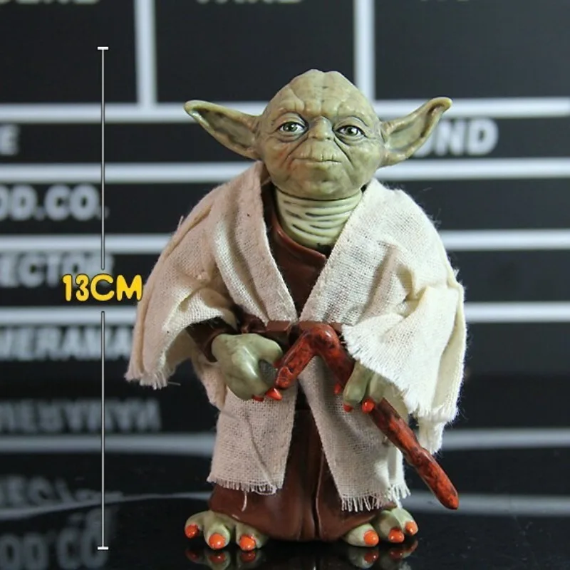 

New 13cm Movie Star Wars Manda Lorian Master Yoda with Real Clothes Action Figure Movie Cartoon Model Toys Desktop Ornament Gift