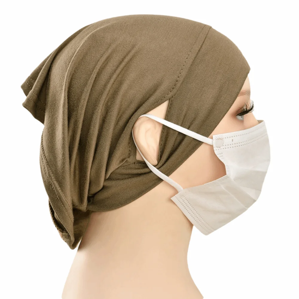

Silky Cotton Tube Hat Elastic Modal Solid Color Chemotherapy Cap Without Brim Small Cap Hijab Undercap Hijab Accessories