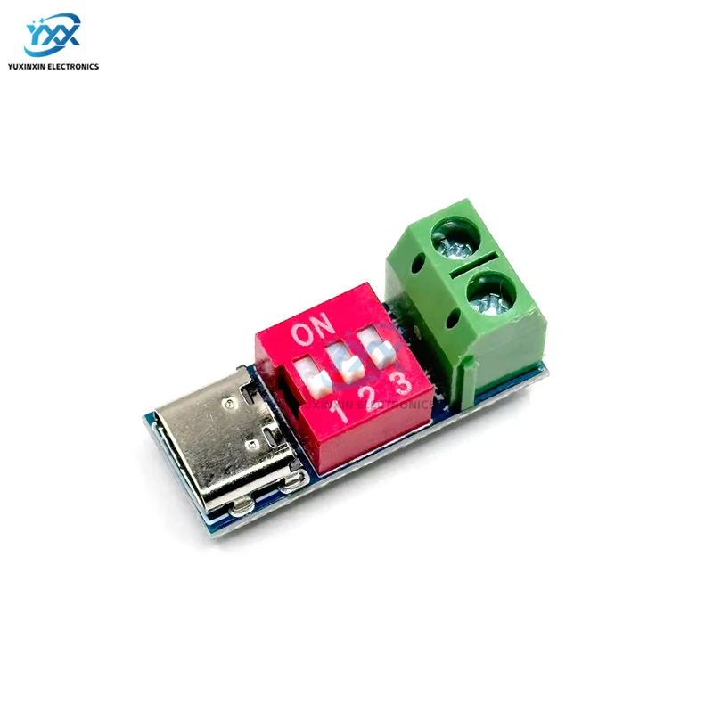 1 peça pdink pd gatilho qc pd placa de teste de carregamento rápido tensão ajustável 5 ~ 20v ajuste de interruptor dip