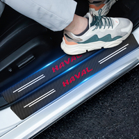4pcs Carbon Fiber Car Sticker Auto Door Threshold Waterproof For Great Wall Haval H3 H5 M4 Poer 2022 Voleex C30 Hover 5 Cannon