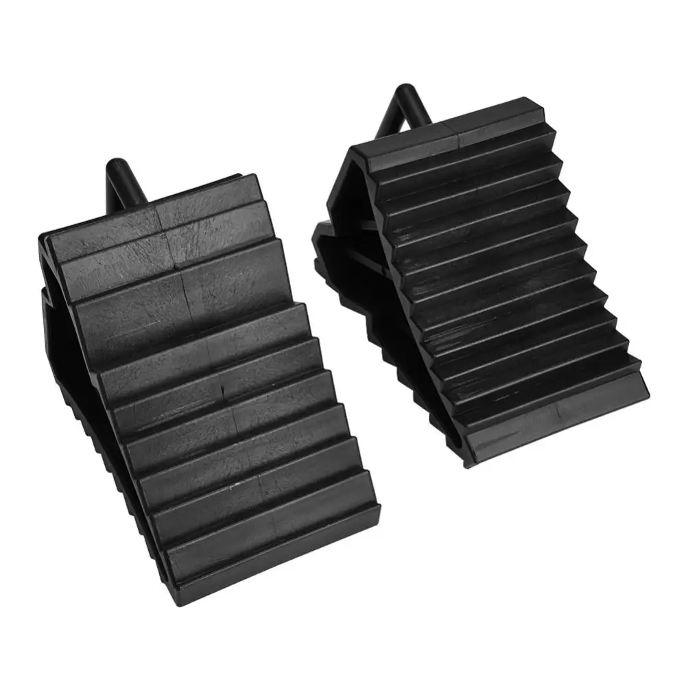 With Handles Portable Wheel Chock Plastic Base Heavy Duty Wheel Stopper Non Slip Black Tire Chock Car