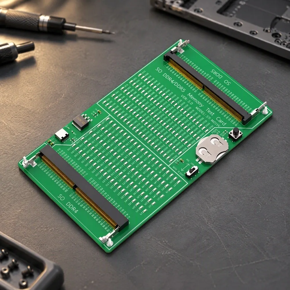 2 in 1 SO-DIMM Tester for DDR4 and DDR5 Laptops with LED Fault Display and Dual Power Options For Type-C or Battery