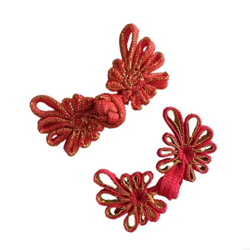1Pair Chinese Cheongsam Buckle Traditionele knoopbevestiging Bloemvorm Knoop Knoop Knopen Diy Kleding Decoratief accessoire Y08E