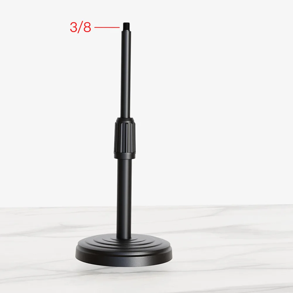 Adjustable Height Desktop Microphone Stand Phone Holder 3/8 Thread Universal Mic Bracket Round Base For Conference Speech Live