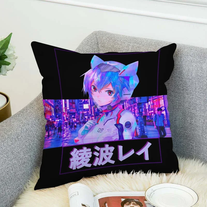 E-Evangelion Pillow Covers Decorative Cushions Cover for Sofa Throw Pillows Fall Decor Pilow Cases Pillowcase 45x45 Cushion Body