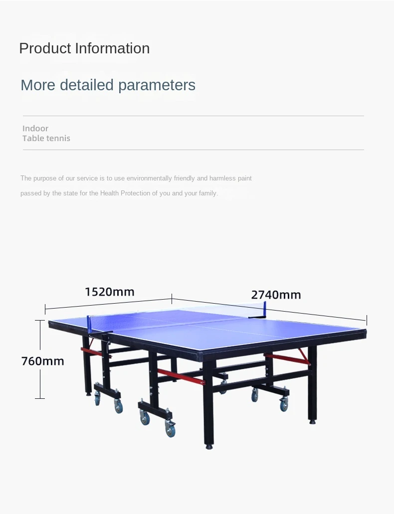 طاولة تنس داخلية عالية المرونة وقابلة للطي دقيقة للمواصفات القياسية الوطنية #3