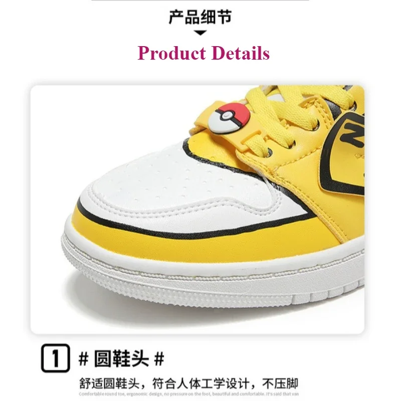 Pokemon Anime Cartoon Pikachu Men's Shoes Graffiti High Top Sports Board Shoes Hand Painted Low Heel Casual Couples Lightning