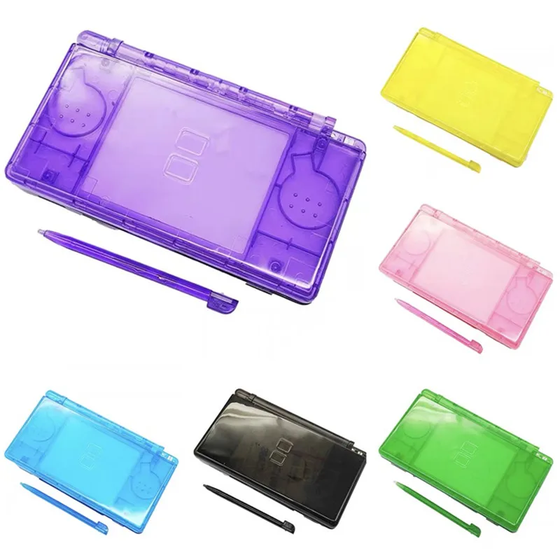 

New Clear Purple Plastic Housing Shell For NDS Lite Console Replacement Case For DS Lite Front Middle Bottom Case Cover With Pen