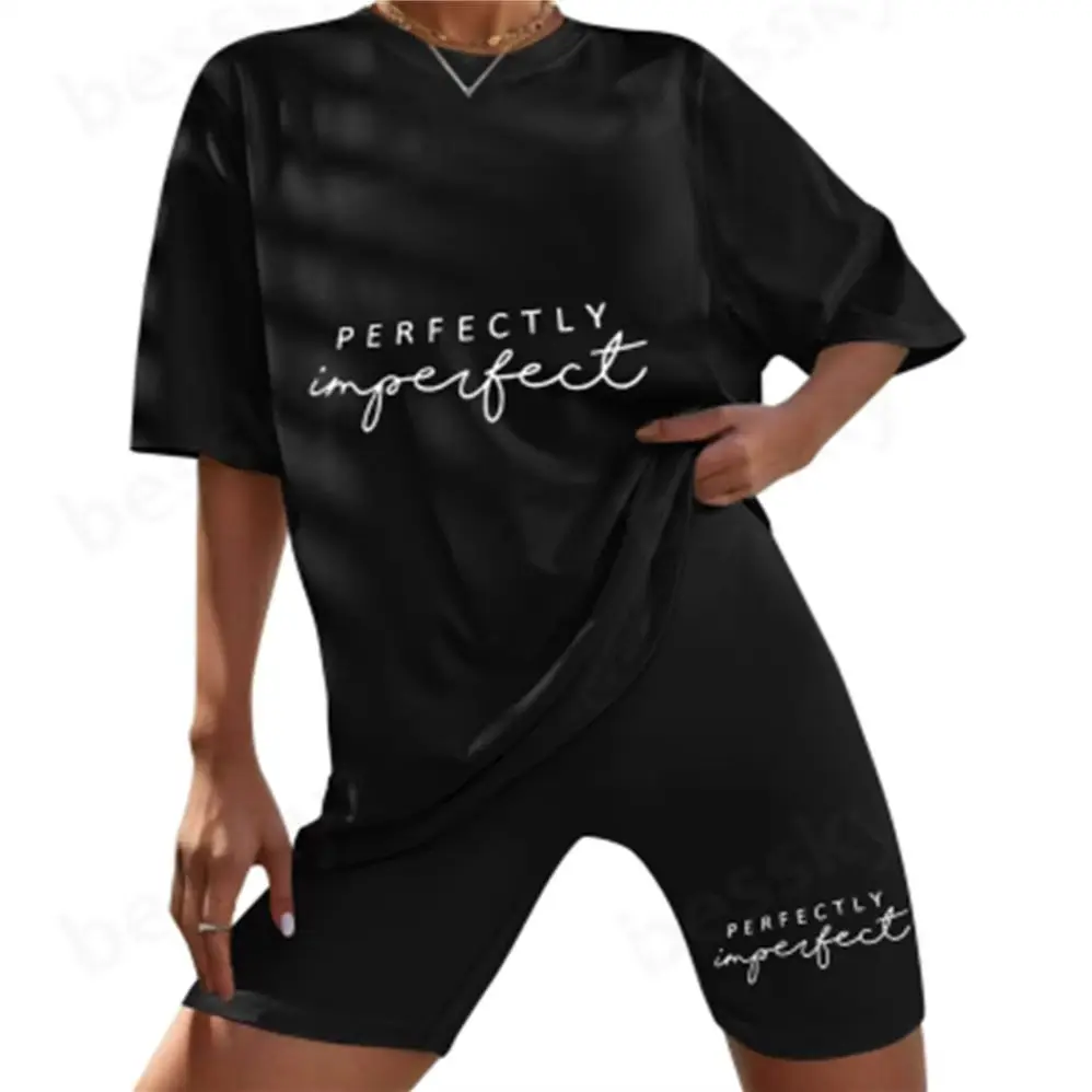 

Women's Short-Sleeved Blouse And Shorts Sports Suit Two-Piece Leisure Sportswear Set for Active Living