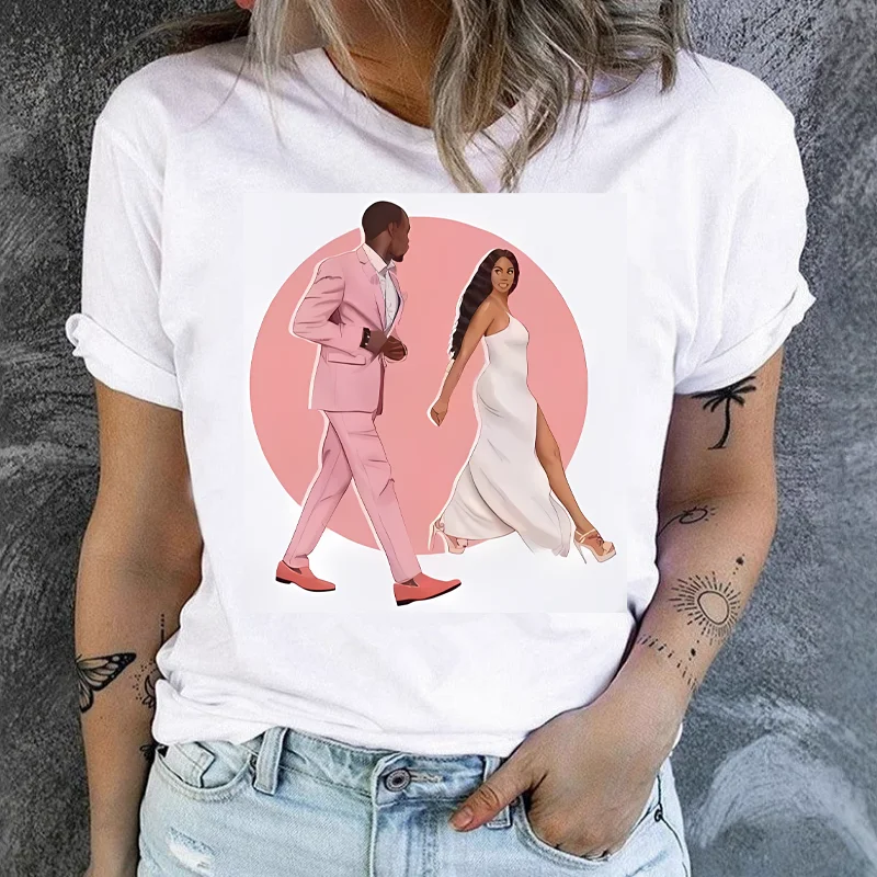 Black Girl Family Tshirt  Summer black mother and daughter T-shirt short-sleeved parent-child clothing Summer polyester