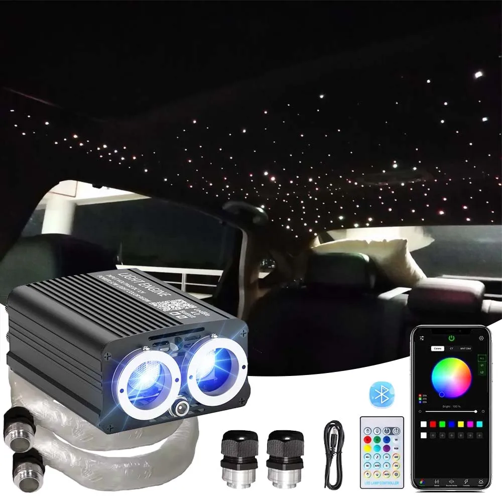 

Diy Fiber Optic Light12V 2m 2x400pcs 0.75mm PMMA Headliner Kits With Twinkle Wheel For Car Home Room Plasterboard