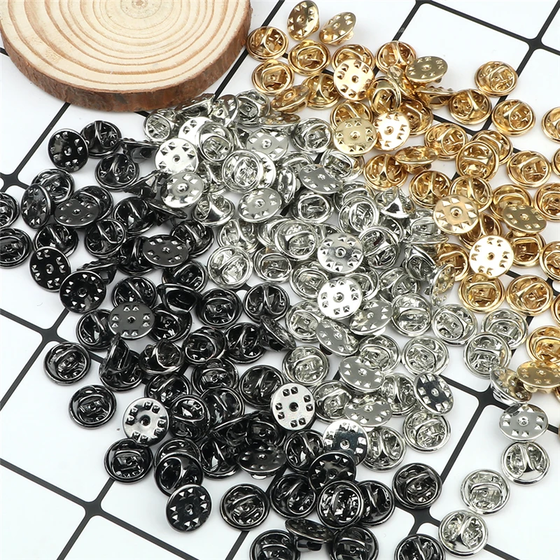 20 50 80 100 قطعة بروش معدني ملون دبوس الظهر ضغط شارة حامل فراشة المشبك مخلب الرعاية كاب DIY بها بنفسك صنع المجوهرات الحرفية #3